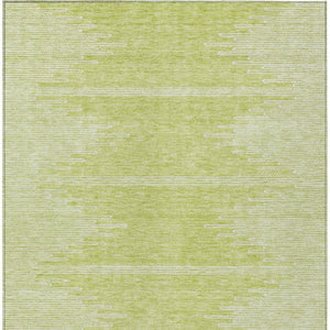 Homeroots 3' Stylish Artichoke Green Ivory Abstract Washable Area Rug For Indoor And Outdoor Spaces 5' X 8' Polyester 579872