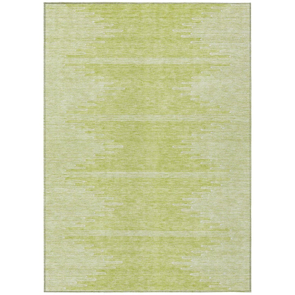 HomeRoots 5' Artichoke Green and Ivory Abstract Area Rug – Stylish, Washable, Durable for Indoor & Outdoor Use 5' X 8' 579872