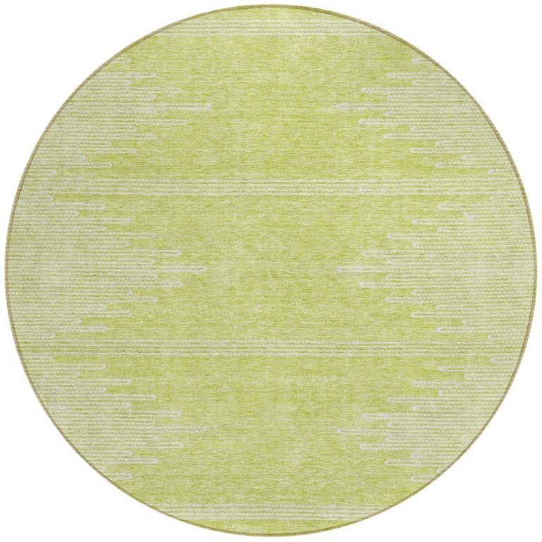 HomeRoots 8 Ft Round Washable Polyester Rug Abstract Geometric Pattern for Patio or Entryway 579873