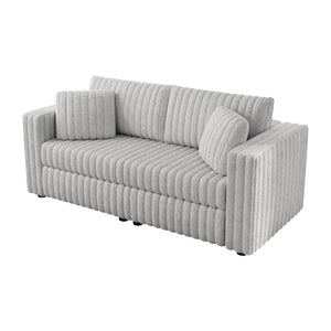 English Elm 75.6" Soft Modular 2-person Sofa with Removable Zippered Cushions for Easy Deep Cleaning and Comfort Light Gray W1767S00007