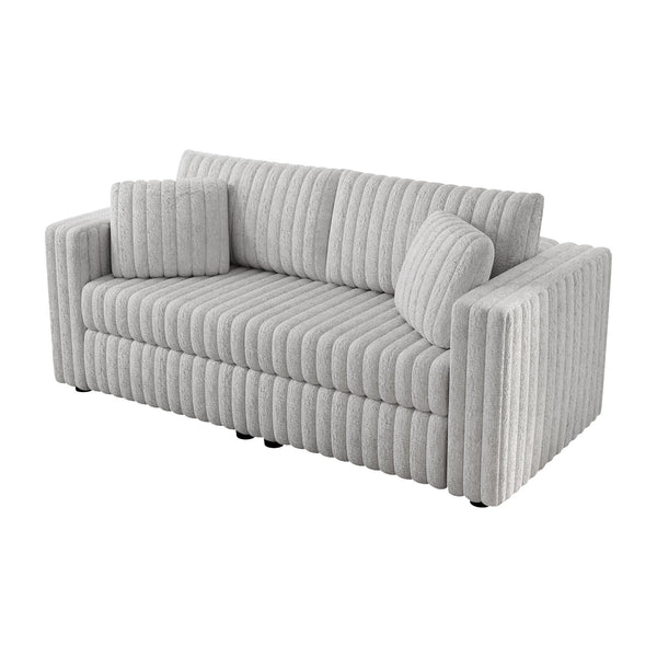 English Elm 75.6" Soft Modular 2-person Sofa with Removable Zippered Cushions for Easy Deep Cleaning and Comfort Light Gray W1767S00007