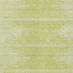 Homeroots 3' Stylish Artichoke Green Ivory Abstract Washable Area Rug For Indoor And Outdoor Spaces 10' X 14' Polyester 579876