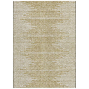 Homeroots 3' Stylish Artichoke Green Ivory Abstract Washable Area Rug For Indoor And Outdoor Spaces 3' X 5' Polyester 579877