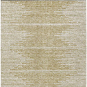 Homeroots 3' Stylish Artichoke Green Ivory Abstract Washable Area Rug For Indoor And Outdoor Spaces 3' X 5' Polyester 579877