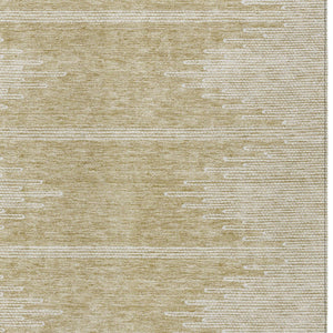 Homeroots 3' Stylish Artichoke Green Ivory Abstract Washable Area Rug For Indoor And Outdoor Spaces 5' X 8' Polyester 579878