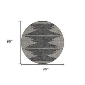 Homeroots 3' Stylish Artichoke Green Ivory Abstract Washable Area Rug For Indoor And Outdoor Spaces 8' Round Polyester 579885