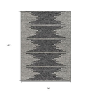 Homeroots 3' Stylish Artichoke Green Ivory Abstract Washable Area Rug For Indoor And Outdoor Spaces 8' X 10' Polyester 579886