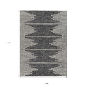 Homeroots 3' Stylish Artichoke Green Ivory Abstract Washable Area Rug For Indoor And Outdoor Spaces 9' X 12' Polyester 579887