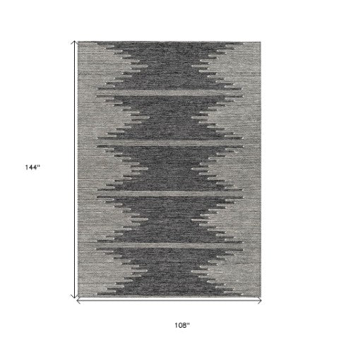 Homeroots 3' Stylish Artichoke Green Ivory Abstract Washable Area Rug For Indoor And Outdoor Spaces 9' X 12' Polyester 579887