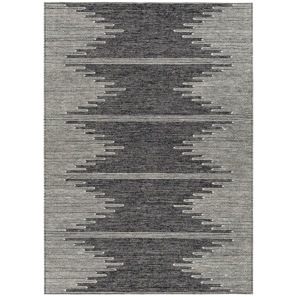 HomeRoots 9' Charcoal and Ivory Abstract Area Rug for Indoor Outdoor Use - Durable, Washable, and Stylish 9' X 12' 579887