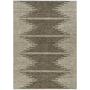 HomeRoots 5' Abstract Coffee and Ivory Washable Area Rug – Stylish, Durable Indoor/Outdoor Design for Any Space 5' X 8' 579890