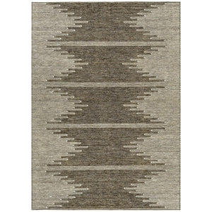 Homeroots 3' Stylish Artichoke Green Ivory Abstract Washable Area Rug For Indoor And Outdoor Spaces 9' X 12' Polyester 579893