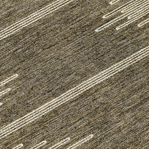 Homeroots 3' Stylish Artichoke Green Ivory Abstract Washable Area Rug For Indoor And Outdoor Spaces 10' X 14' Polyester 579894