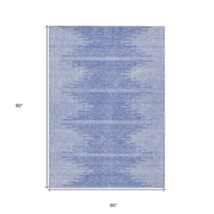 Homeroots 3' Stylish Artichoke Green Ivory Abstract Washable Area Rug For Indoor And Outdoor Spaces 5' X 8' Polyester 579896