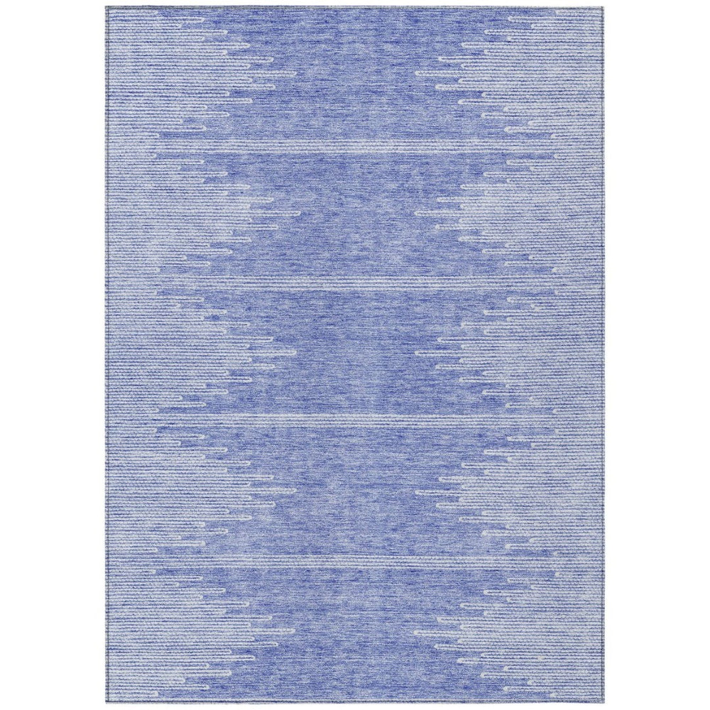 HomeRoots 9' Denim Blue and Ivory Abstract Area Rug – Stylish, Washable Design for Indoor and Outdoor Spaces 9' X 12' 579899