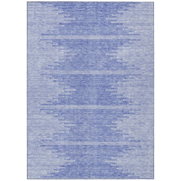 HomeRoots 9' Denim Blue and Ivory Abstract Area Rug – Stylish, Washable Design for Indoor and Outdoor Spaces 9' X 12' 579899