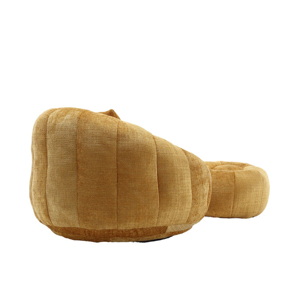 English Elm UNITED Cloud-Luxe Chenille Memory Foam Bean Bag Chair with Ottoman and Pillow for Ultimate Comfort Yellow W1568P361698