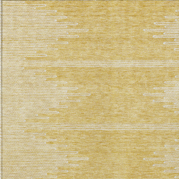 Homeroots 3' Stylish Artichoke Green Ivory Abstract Washable Area Rug For Indoor And Outdoor Spaces 3' X 5' Polyester 579901