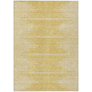 HomeRoots 9' Gold and Ivory Abstract Area Rug - Stylish, Washable, Durable for Indoor and Outdoor Spaces 9' X 12' 579905