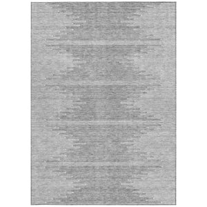 Homeroots 3' Stylish Artichoke Green Ivory Abstract Washable Area Rug For Indoor And Outdoor Spaces 9' X 12' Polyester 579911