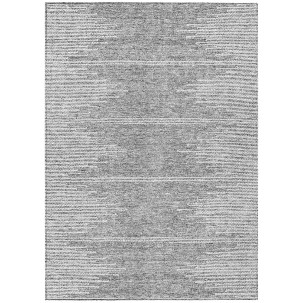 HomeRoots 9' Gray and Ivory Abstract Area Rug - Washable, Durable Design for Indoor and Outdoor Spaces 9' X 12' 579911