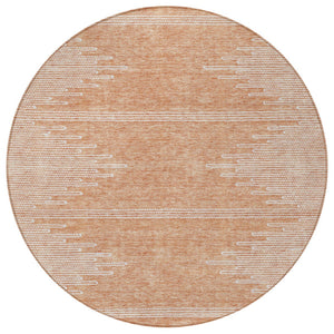 Homeroots 3' Stylish Artichoke Green Ivory Abstract Washable Area Rug For Indoor And Outdoor Spaces 8' Round Polyester 579921