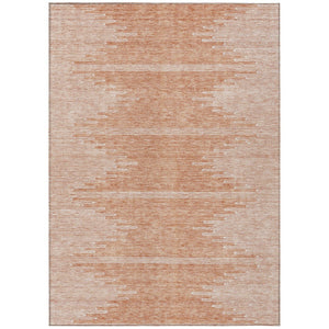 HomeRoots 5' Salmon and Ivory Abstract Area Rug – Modern, Washable Design for Indoor and Outdoor Spaces 8' X 10' 579922