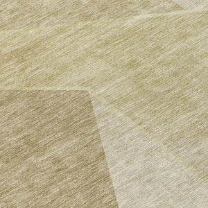 Homeroots 3' Stylish Beige Tan And Ivory Geometric Washable Area Rug For Indoor And Outdoor Spaces 8' Round Polyester 579927