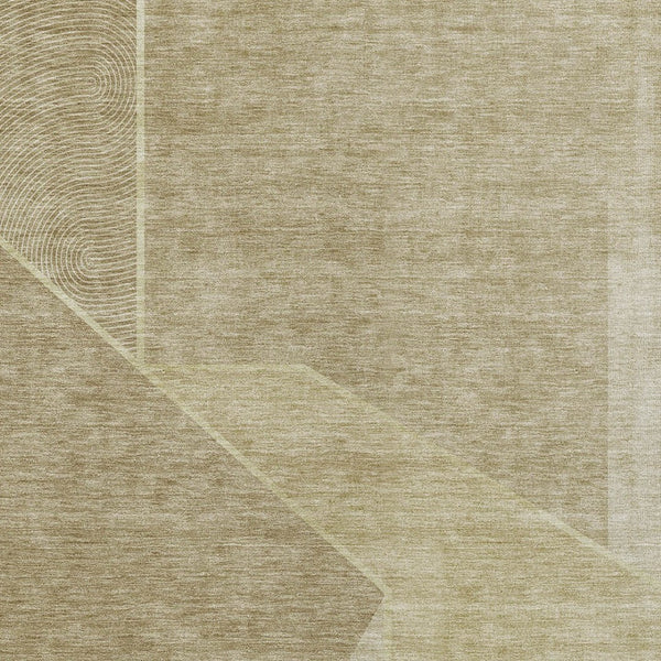 Homeroots 3' Stylish Beige Tan And Ivory Geometric Washable Area Rug For Indoor And Outdoor Spaces 9' X 12' Polyester 579929