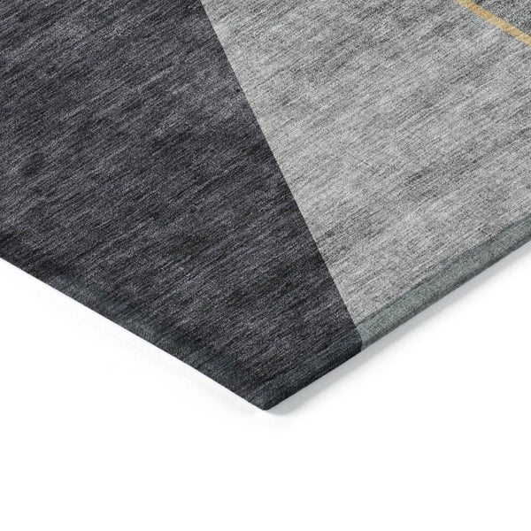HomeRoots 5' Geometric Washable Area Rug in Charcoal, Taupe & Gray - Perfect for Indoor & Outdoor Spaces 5' X 8' 579932