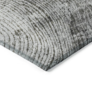 HomeRoots 5' Gray Taupe and Silver Abstract Area Rug - Washable, Durable, and Versatile for Indoor/Outdoor Use 8' X 10' 579940