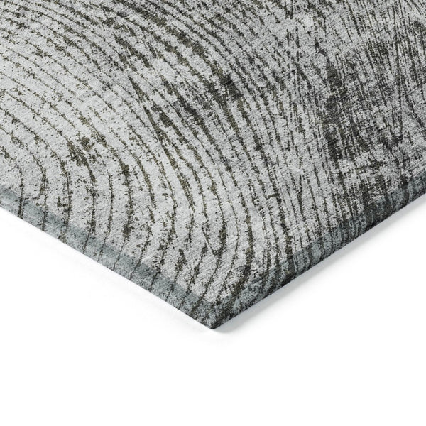 HomeRoots 5' Gray Taupe and Silver Abstract Area Rug - Washable, Durable, and Versatile for Indoor/Outdoor Use 8' X 10' 579940