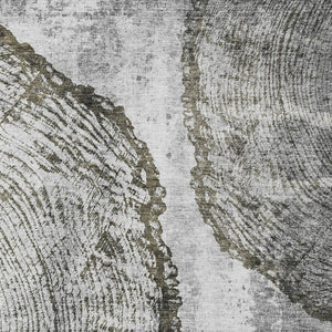 HomeRoots 5' Gray Taupe and Silver Abstract Area Rug - Washable, Durable, and Versatile for Indoor/Outdoor Use 8' X 10' 579940