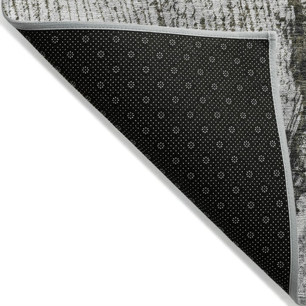 HomeRoots 5' Gray Taupe and Silver Abstract Area Rug - Washable, Durable, and Versatile for Indoor/Outdoor Use 10' X 14' 579942
