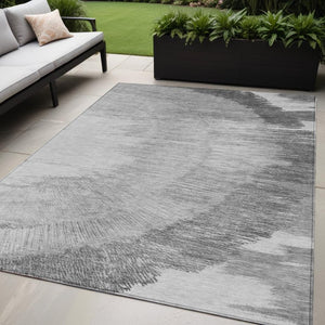 Homeroots 3' Abstract Washable Area Rug In Brown, Beige, And Taupe - Perfect For Indoor And Outdoor Spaces! 5' X 8' Polyester 579950