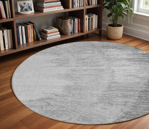 Homeroots 3' Abstract Washable Area Rug In Brown, Beige, And Taupe - Perfect For Indoor And Outdoor Spaces! 8' Round Polyester 579951