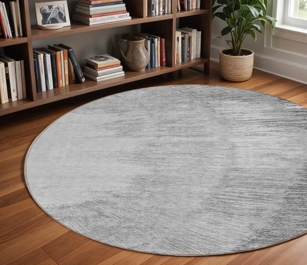 Homeroots 3' Abstract Washable Area Rug In Brown, Beige, And Taupe - Perfect For Indoor And Outdoor Spaces! 8' Round Polyester 579951