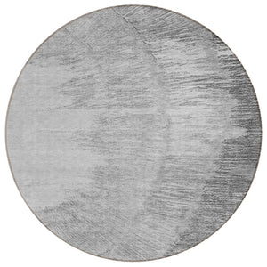 HomeRoots 5' Gray Charcoal and Silver Abstract Area Rug - Stylish, Durable, Washable for Indoor & Outdoor Use 8' Round 579951
