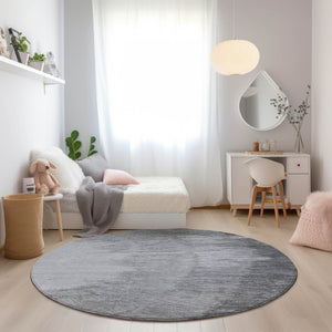 Homeroots 3' Abstract Washable Area Rug In Brown, Beige, And Taupe - Perfect For Indoor And Outdoor Spaces! 8' Round Polyester 579951