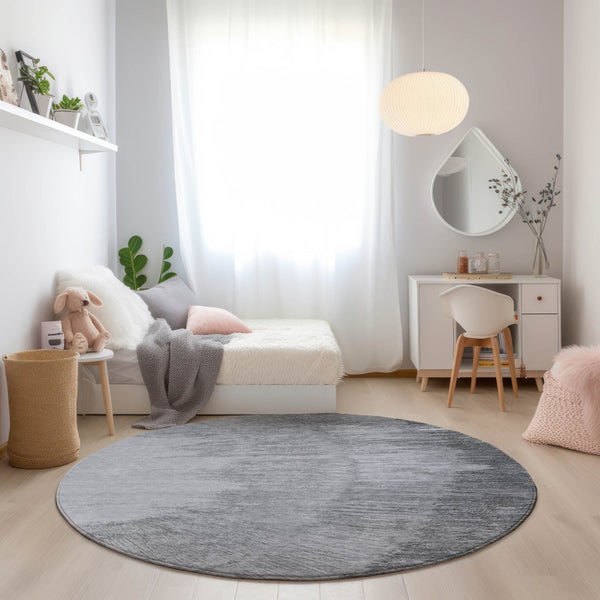 Homeroots 3' Abstract Washable Area Rug In Brown, Beige, And Taupe - Perfect For Indoor And Outdoor Spaces! 8' Round Polyester 579951