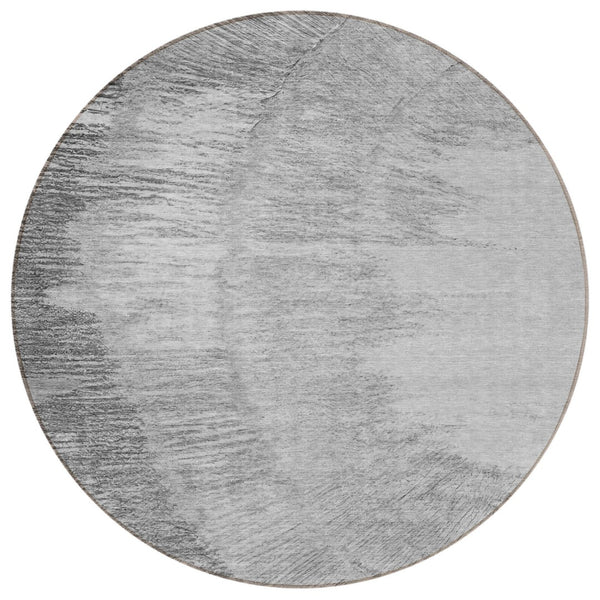 Homeroots 3' Abstract Washable Area Rug In Brown, Beige, And Taupe - Perfect For Indoor And Outdoor Spaces! 8' Round Polyester 579951