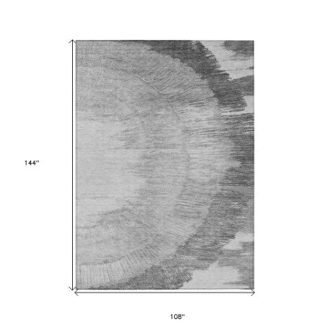 Homeroots 3' Abstract Washable Area Rug In Brown, Beige, And Taupe - Perfect For Indoor And Outdoor Spaces! 9' X 12' Polyester 579953