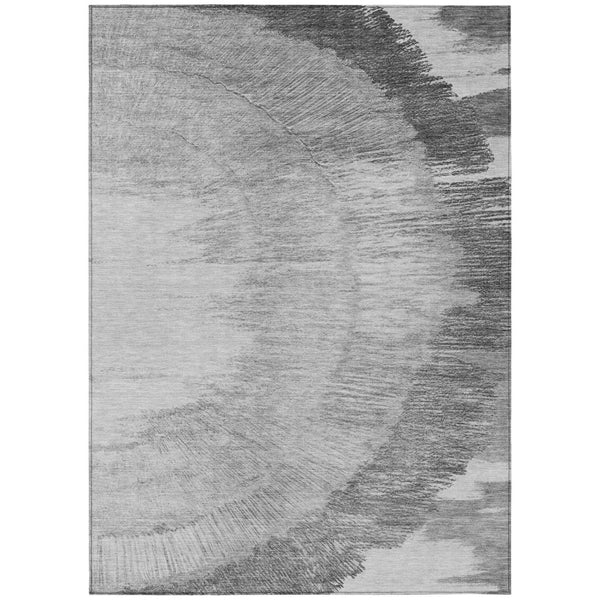 HomeRoots 9' Gray Charcoal and Silver Abstract Area Rug - Durable, Washable, Stylish for Indoor & Outdoor Use 9' X 12' 579953