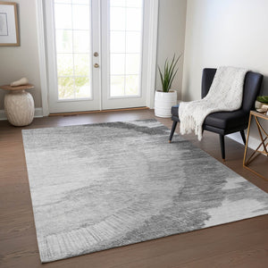 Homeroots 3' Abstract Washable Area Rug In Brown, Beige, And Taupe - Perfect For Indoor And Outdoor Spaces! 10' X 14' Polyester 579954