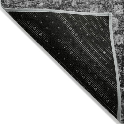 Homeroots 3' Navy Blue And Sky Blue Oriental Washable Rug - Durable Indoor Outdoor Design For Versatile Spaces 3' X 5' Polyester 579961