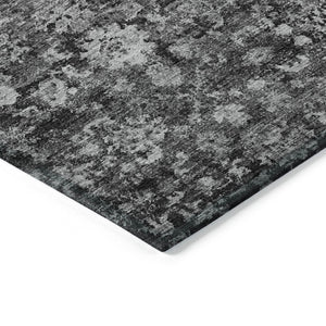HomeRoots 5' Timeless Gray Charcoal and Silver Oriental Area Rug for Indoor and Outdoor Durability and Style 10' X 14' 579966