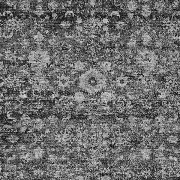 HomeRoots 5' Timeless Gray Charcoal and Silver Oriental Area Rug for Indoor and Outdoor Durability and Style 10' X 14' 579966