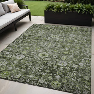 Homeroots 3' Navy Blue And Sky Blue Oriental Washable Rug - Durable Indoor Outdoor Design For Versatile Spaces 5' X 8' Polyester 579968