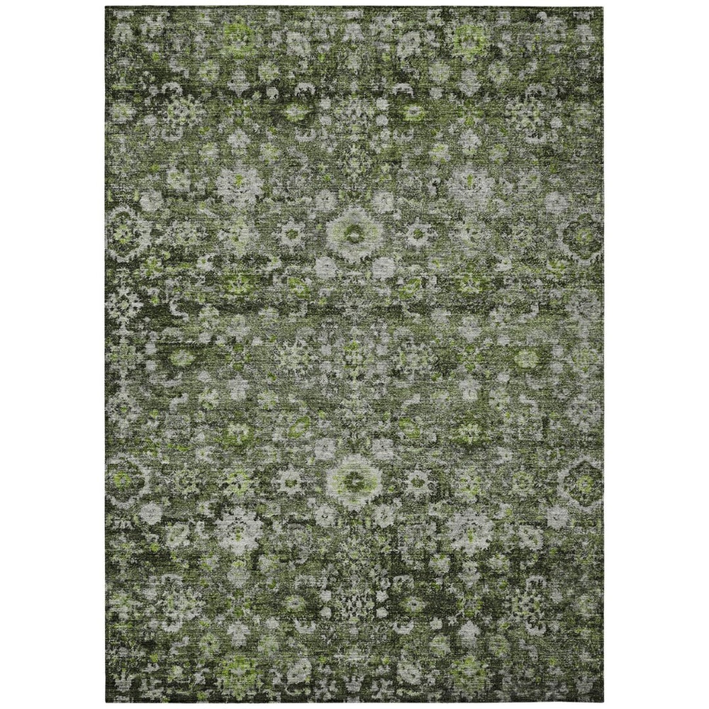 HomeRoots 5' Elegant Green and Olive Oriental Area Rug - Durable, Washable, Indoor/Outdoor Home Accent Décor 5' X 8' 579968