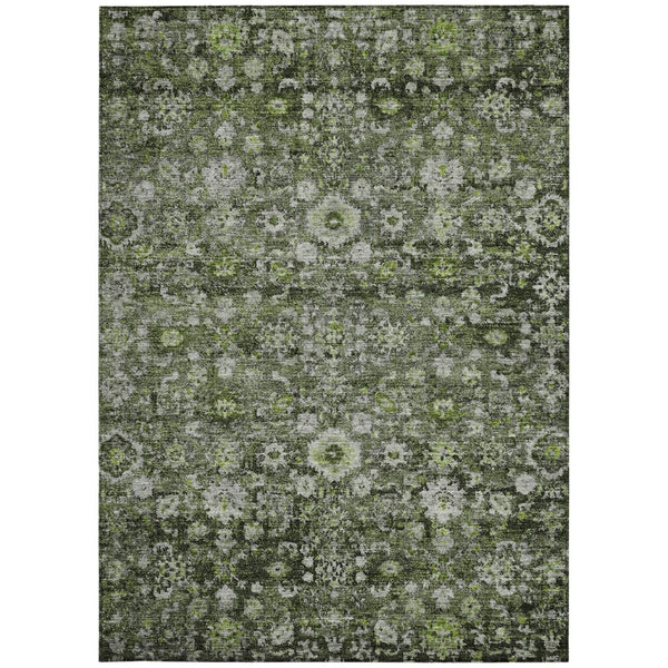 HomeRoots 5' Elegant Green and Olive Oriental Area Rug - Durable, Washable, Indoor/Outdoor Home Accent Décor 8' X 10' 579970